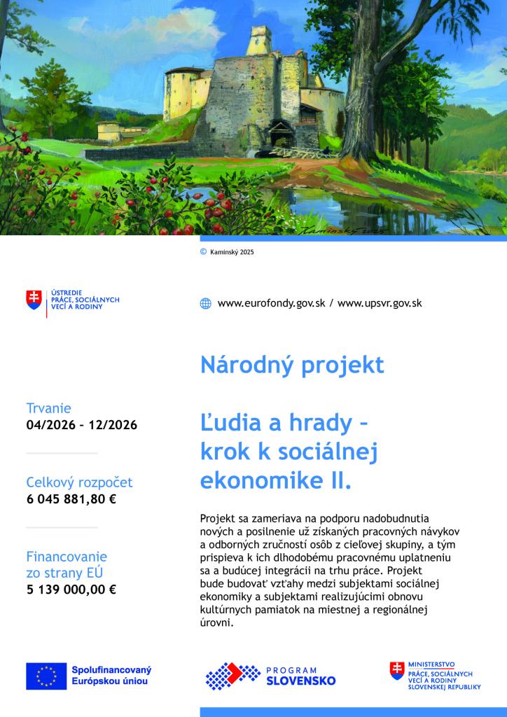 Národný projekt Ľudia a hrady - krok k sociálnej ekonomike II. 1 Národný projekt Ľudia a hrady - krok k sociálnej ekonomike II. 1